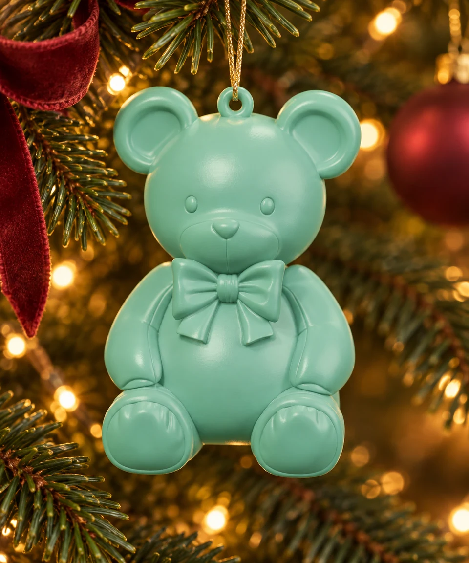 Ёлочная игрушка «Мишка с бантом»